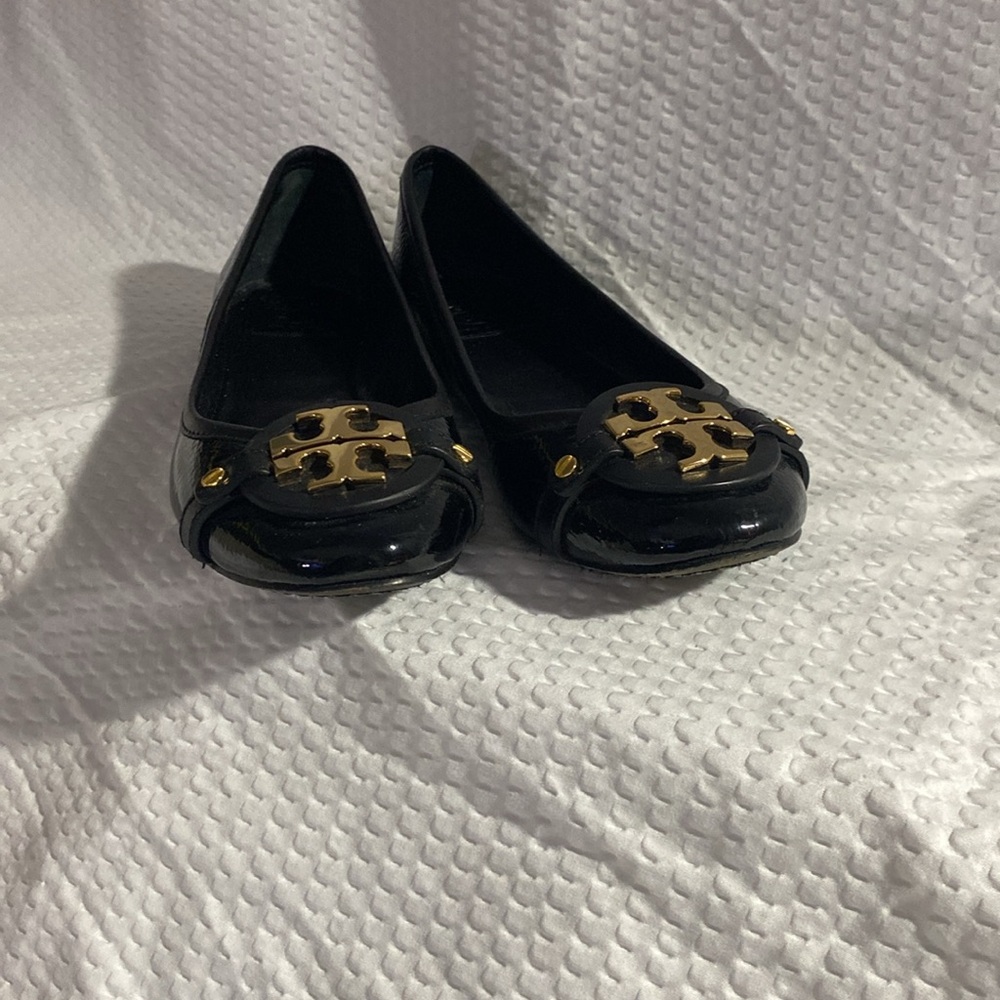 Tory Burch Black Patent Leather Minnie Ballet Flat